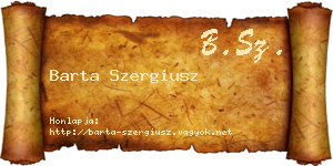 Barta Szergiusz névjegykártya